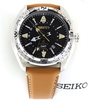 Men's Seiko 100M Kinetic GMT Designer Watch
