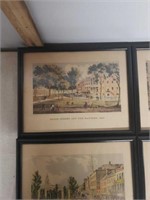 5  1952 historical prints of New York, framed