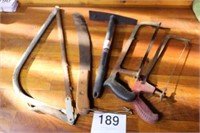 OLD HAND TOOLS, SAWS, ETC