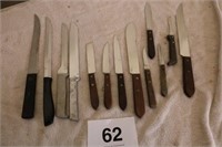 12 ASSORTED KITCHEN KNIVES