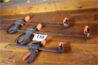 3) GREAT NECK WOOD CLAMPS