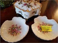 MOSE ROSE TRINKET BOX WITH TRAYS & 2 ANDREA SHELL