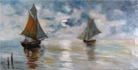 G Snell 24x47 O/C Fishing by Moonlight