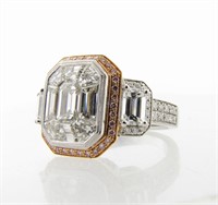 Simon G 18K White, Pink Diamond Ring, 3.31CTW