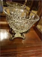 BEAUTIFUL "SHANNON" CRYSTAL BOWL WITH STAND
