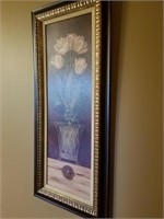 NICE FRAMED PICTURE OF A BASKET OF ROSES