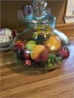 SLOPED GLASS WITH FRUIT CANISTER