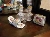 VICTORIAN GROUP MAN/ WOMAN SALT AND PEPPER WITH