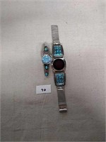 Pair of Watches with Turquoise Accents