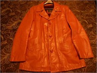Mens Brown Leather Coat #2 Made in USA