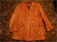 Mens Brown Leather Coat Made in Spain