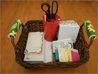 Office Supplies in Basket