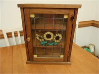Small Wood and Plastic Door Spice Cabinet