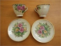 Set of 2 Tea Cups and Saucers