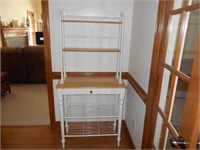 Light Oak and White Kitchen Rack with 1 Drawer