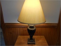 Table Lamp Brown Composite with Cream Shade