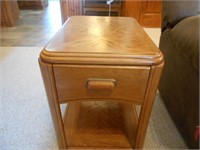 Light Oak Side Table with 1 Drawer