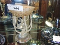 HAND BLOWN ART GLASS COMPOTE