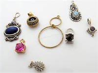 Eight Pendants, Charms, Ripka, Etc.. Sterling and
