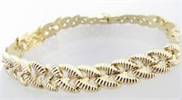 14K Yellow Gold Textured Link Necklace