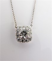 18K WG Diamond Necklace, 1.16 Solitaire