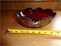 Imperial Glass Iridized Red Bowl