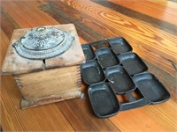 Cast Iron Muffin Pan & Partial Coffee Grinder