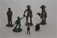 Old Mini Cowboy & Military Figurines