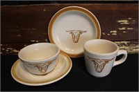 Vintage Golden Ox Dishes & Coin Ashtray