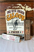 Vintage One Eye Jack's Saloon Sign & More