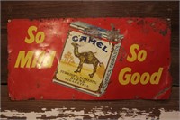 Vintage Camel Cigarettes Tin Store Sign