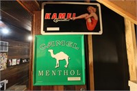 Camel Menthol and Kamel Metal Store Signs