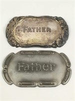 Vintage Casket Plates (2), Father