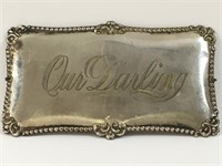 Vintage Casket / Coffin Plate, Our Darling
