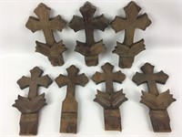 Vintage Wooden Cross Grave Markers (7)