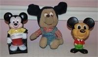 3 Items - Baby Mickey Plush Doll / Mickey Talking