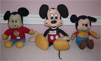 3 Items - Mickey Mouse Stuffed Fabric Doll /