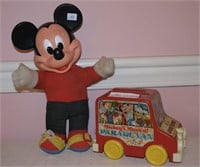 2 Items - Mickey Mouse Parade Van and Mickey