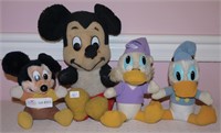 4 Items - 2 Donald Duck Plush Toys / 2 Mickey