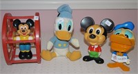 4 Items - Donald Duck Talking Pull Toy / Mickey