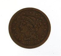 1854 Copper Large Cent - Nice