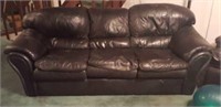 Forest Green Leather Couch