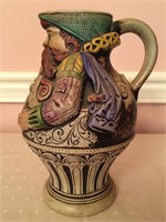 Gerz Character Pitcher, pottery, 9 1/2" (repaired)