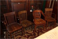 4 Old Wood Chairs, Table and small magazine table