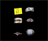 5- Sterling silver rings