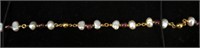 Gold filled pearl and amethyst 8" bracelet