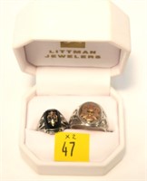 2- Sterling silver and gold men's rings