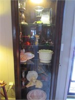 Contents of Display Cabinet: Candle Holders, Glass