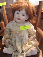 Bisque Head Baby Doll: Neck Marked "J.D.K. 287-16