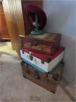 5 Pcs.: Hat Stand with Hat, 2 Doll Trunks, Vintage
